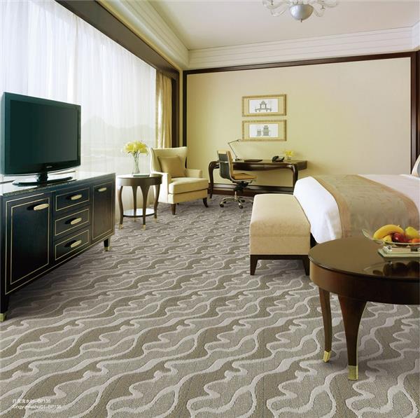 行云流水之浪纹系列 酒店客房簇绒丙纶地毯 效果