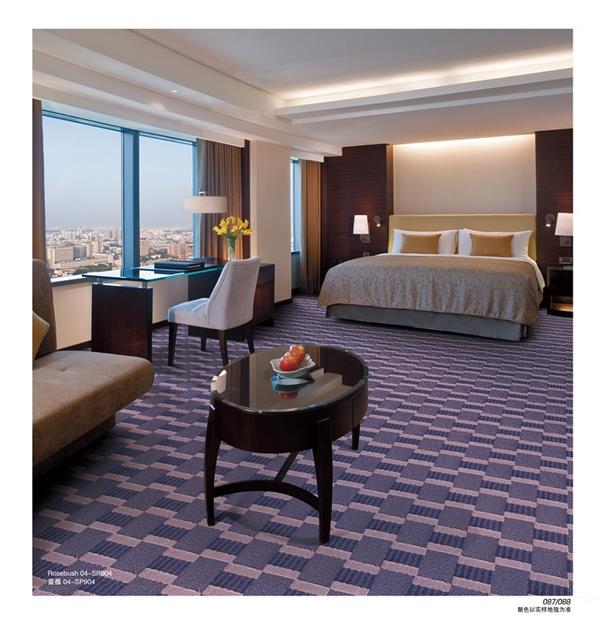 蔷薇之格子系列 酒店客房走道丙纶簇绒地毯 效果