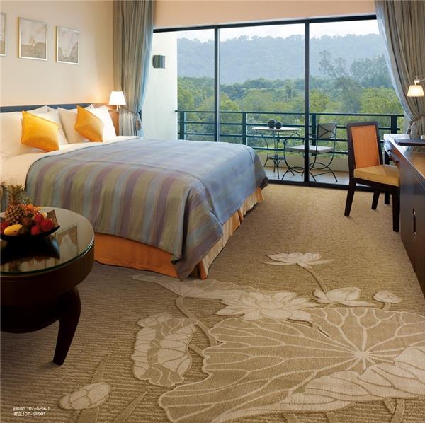 君兰之荷叶系列 酒店客房丙纶簇绒地毯 效果