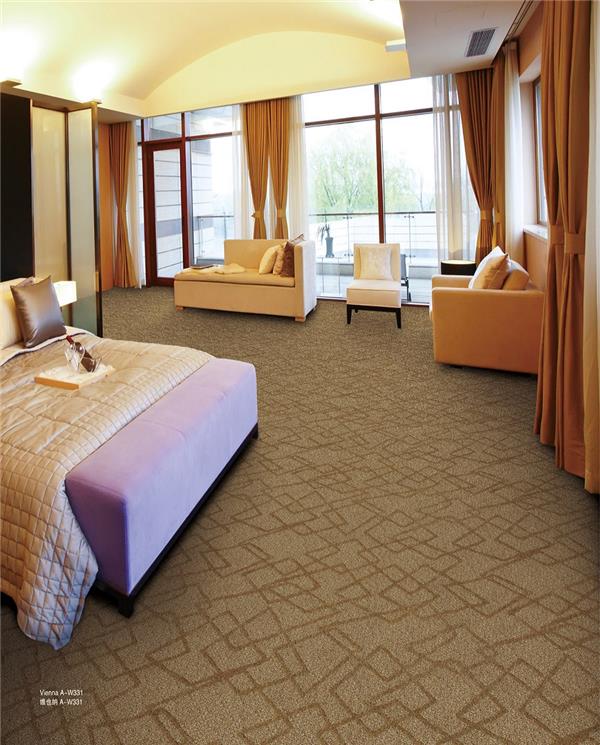 维也纳之不规则方形系列 酒店客房羊毛簇绒地毯 效果
