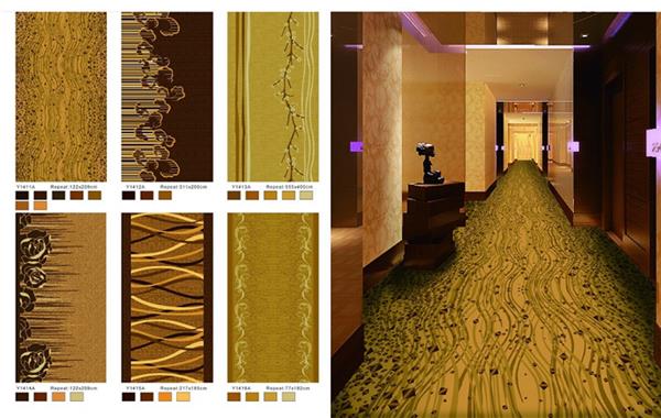 Y1411A系列 酒店地毯走道地毯尼龙印花地毯 效果