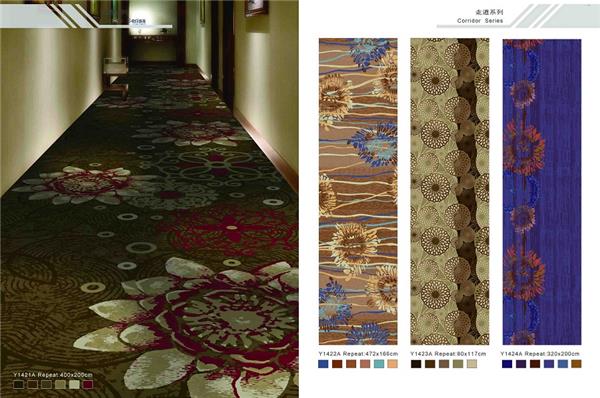 Y1421A系列 酒店地毯走道地毯尼龙印花地毯 效果