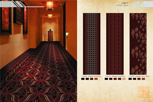 Y1436A系列 酒店地毯走道地毯尼龙印花地毯 效果