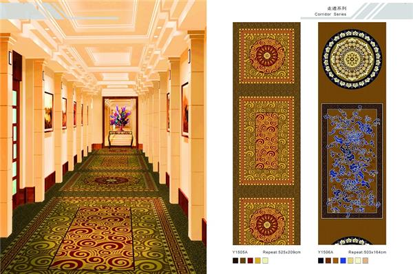 Y1505A系列 酒店地毯走道地毯尼龙印花地毯 效果