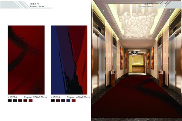 Y1520A系列 酒店地毯走道地毯尼龙印花地毯 效果