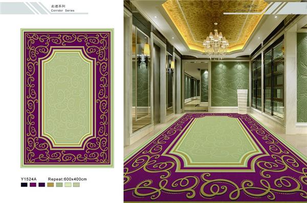 Y1524A系列 酒店地毯走道地毯尼龙印花地毯 效果